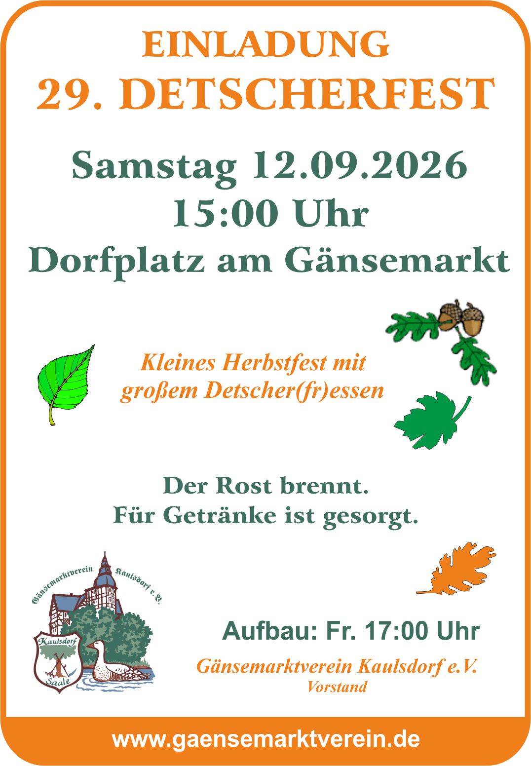 29. Detscherfest am 12.09.2026